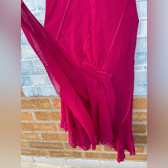 JEAN PAUL GAULTIER SOLEIL SLEEVELESS NEON PINK MAXI MESH DRESS SIZE LARGE - Picture 7 of 13